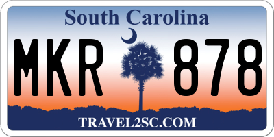 SC license plate MKR878