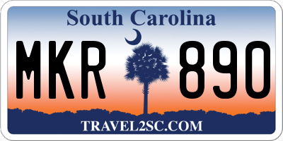 SC license plate MKR890