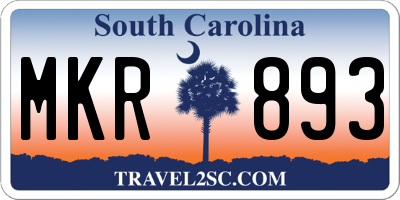 SC license plate MKR893