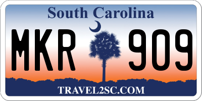 SC license plate MKR909