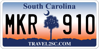 SC license plate MKR910