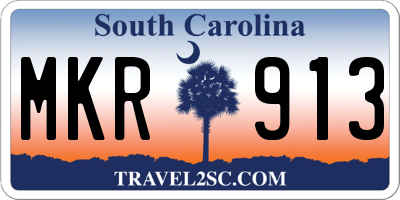 SC license plate MKR913