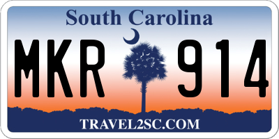 SC license plate MKR914