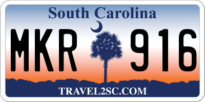 SC license plate MKR916