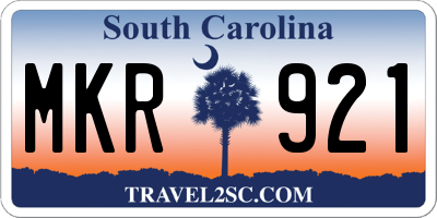 SC license plate MKR921