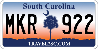 SC license plate MKR922