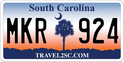 SC license plate MKR924