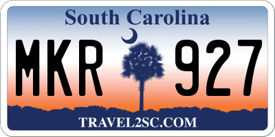 SC license plate MKR927