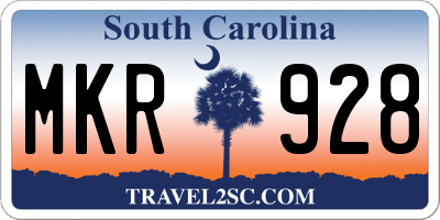 SC license plate MKR928