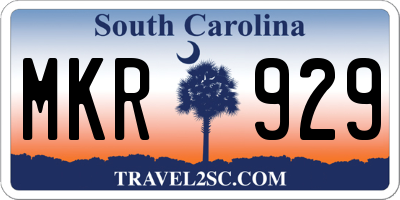 SC license plate MKR929