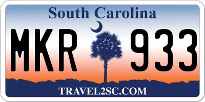 SC license plate MKR933