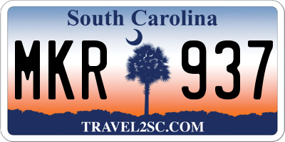 SC license plate MKR937