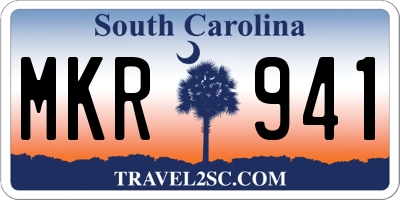 SC license plate MKR941