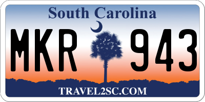 SC license plate MKR943