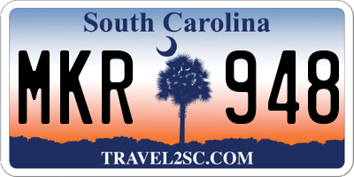 SC license plate MKR948