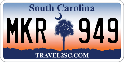 SC license plate MKR949