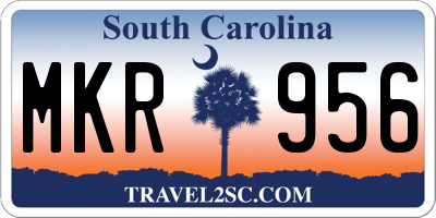 SC license plate MKR956