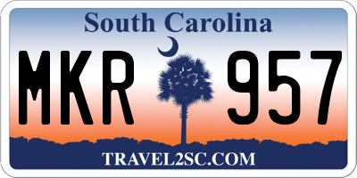 SC license plate MKR957