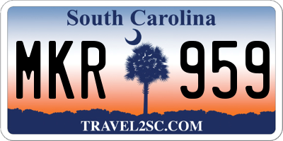 SC license plate MKR959