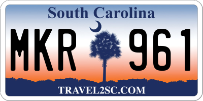 SC license plate MKR961