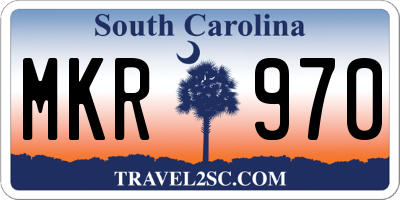SC license plate MKR970