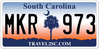 SC license plate MKR973