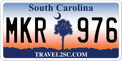 SC license plate MKR976