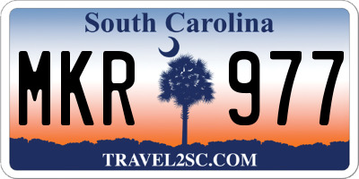 SC license plate MKR977