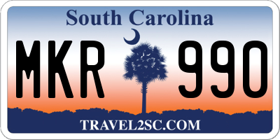 SC license plate MKR990