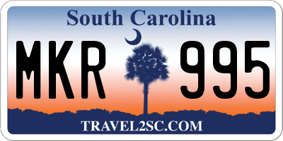 SC license plate MKR995