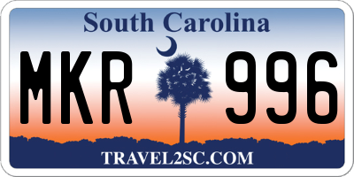 SC license plate MKR996