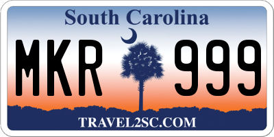 SC license plate MKR999