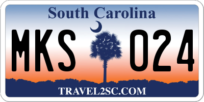 SC license plate MKS024