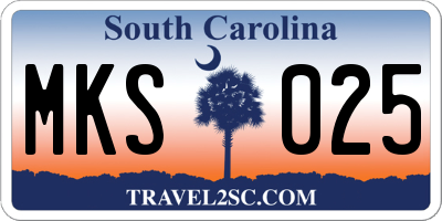 SC license plate MKS025