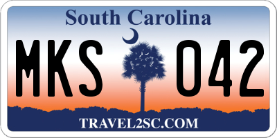 SC license plate MKS042