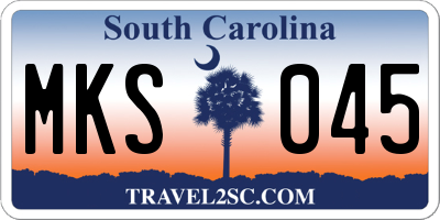 SC license plate MKS045