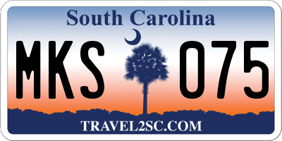 SC license plate MKS075
