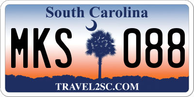SC license plate MKS088
