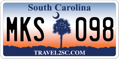 SC license plate MKS098
