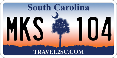 SC license plate MKS104