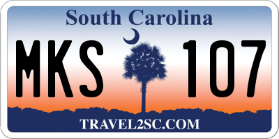 SC license plate MKS107