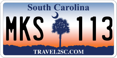 SC license plate MKS113