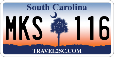 SC license plate MKS116