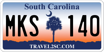 SC license plate MKS140