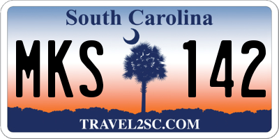 SC license plate MKS142