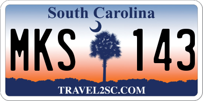 SC license plate MKS143