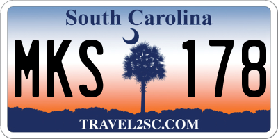 SC license plate MKS178