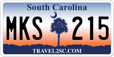 SC license plate MKS215