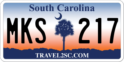 SC license plate MKS217