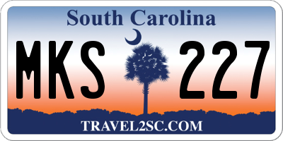 SC license plate MKS227